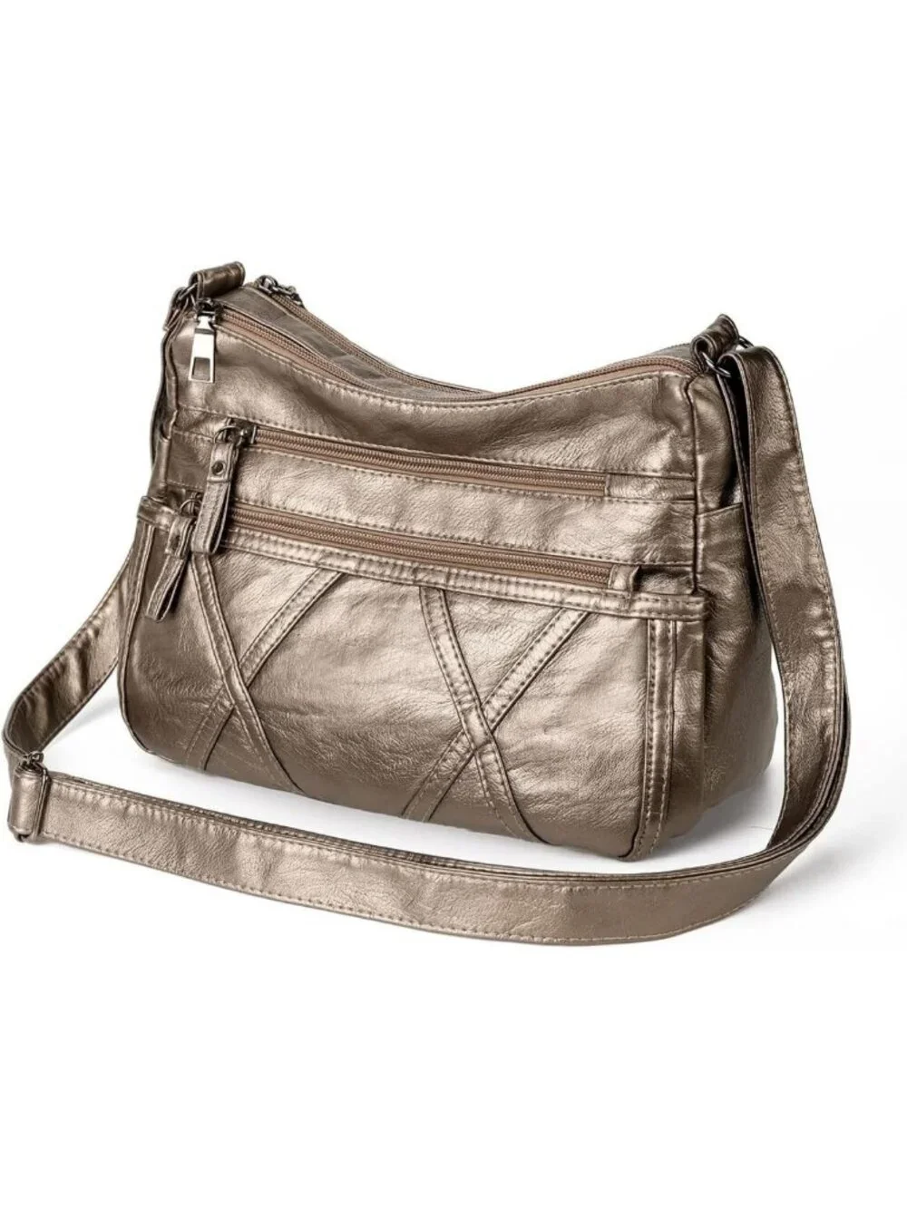 Small Vegan Crossbody Bag for Women - Lightweight, Classic Design, Multiple